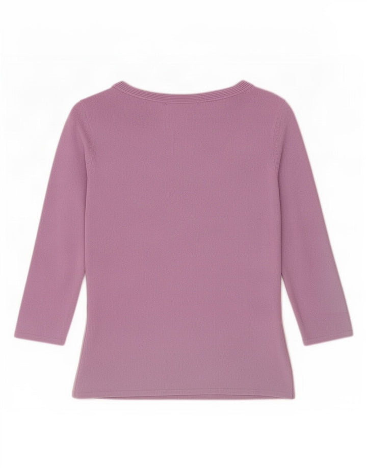 Zara Womens Top 3/4 Sleeve UK 12 Medium Purple Viscose