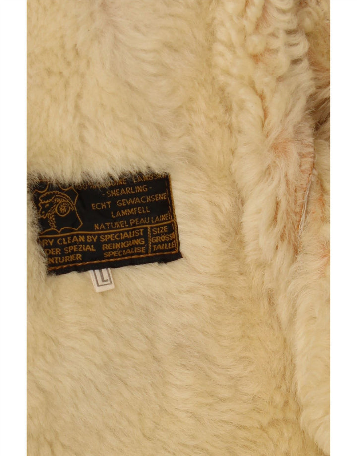 Vintage Mens Shearling Jacket UK 40 Large Beige Shearling