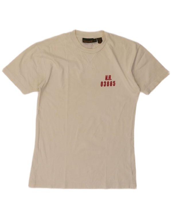 Timberland Mens Graphic T-Shirt Top Small White Cotton