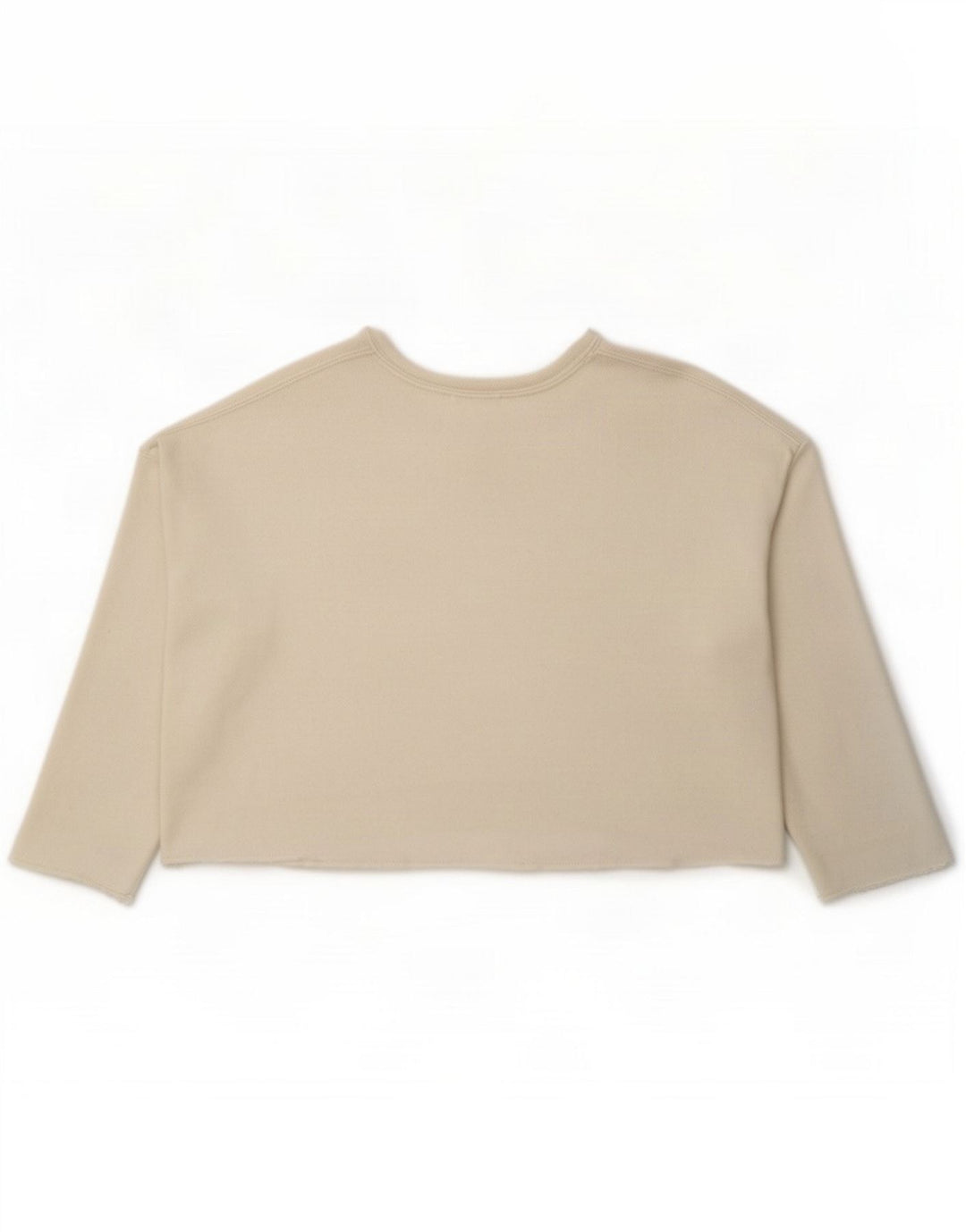 Zara Womens Crop Oversized Top 3/4 Sleeve UK 14 Medium White
