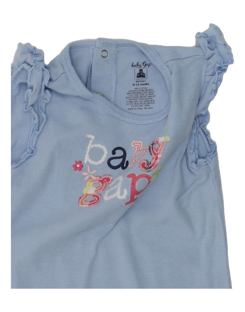 GAP Baby Girls Graphic Bodysuit 18-24 Months Blue Cotton | Vintage Gap | Thrift | Second-Hand Gap | Used Clothing | Messina Hembry 