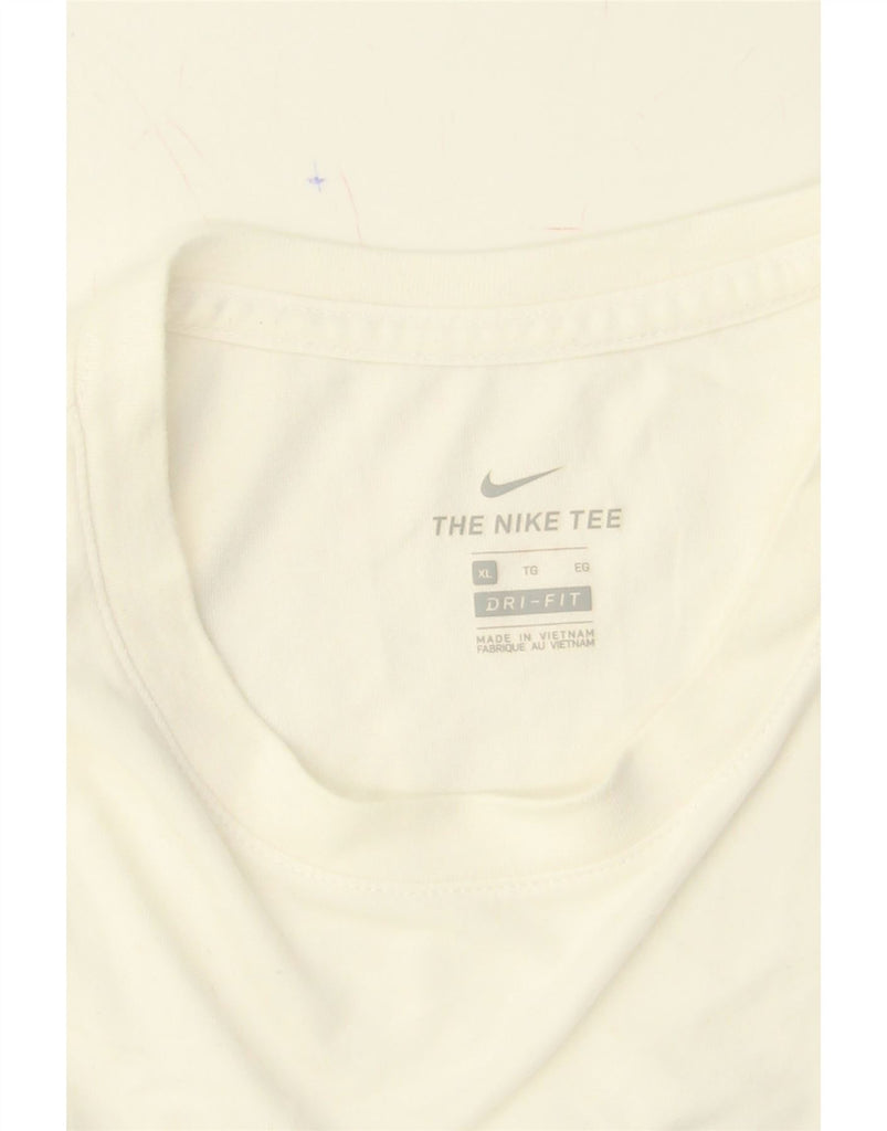NIKE Mens Dri Fit Graphic T-Shirt Top XL White Cotton Vintage Nike and Second-Hand Nike from Messina Hembry 