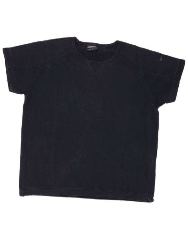 Champion Womens T-Shirt Top UK 16 Large Navy Blue Cotton