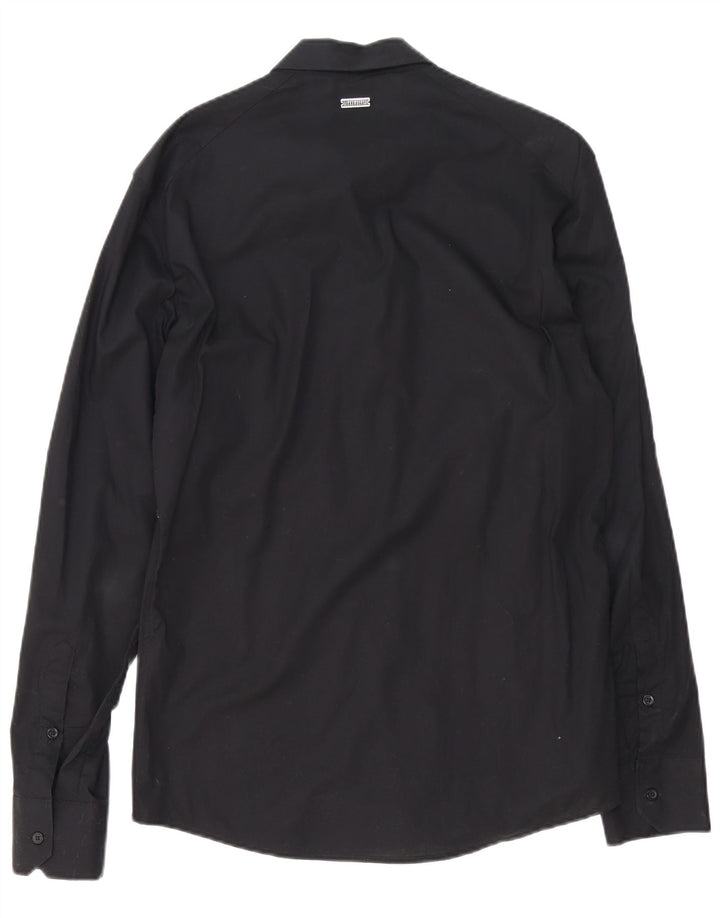 Bikkembergs Mens Abstract Pattern Shirt Large Black Cotton