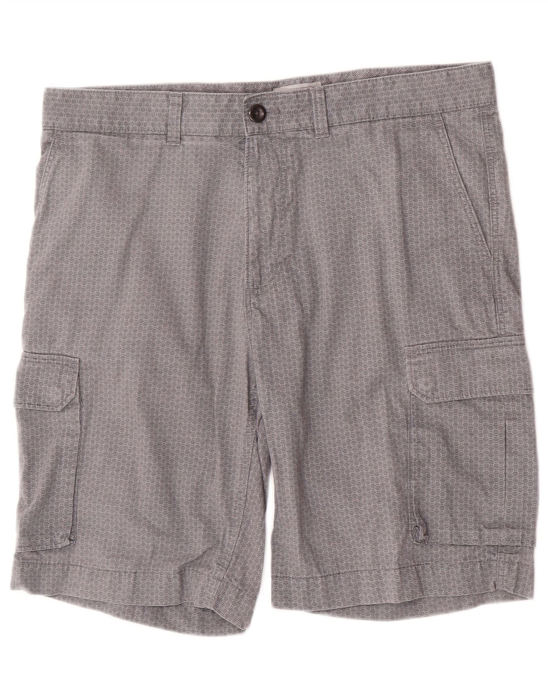 Marks & Spencer Mens Cargo Shorts W34 Large  Grey Geometric Cotton
