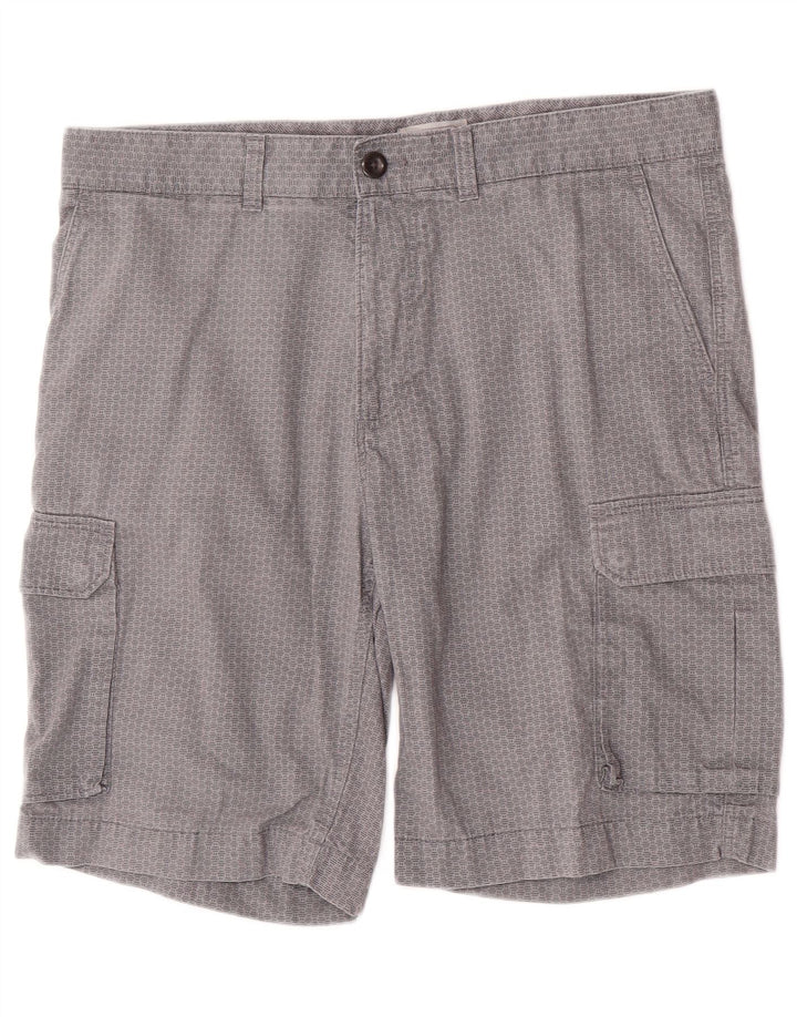 Marks & Spencer Mens Cargo Shorts W34 Large  Grey Geometric Cotton
