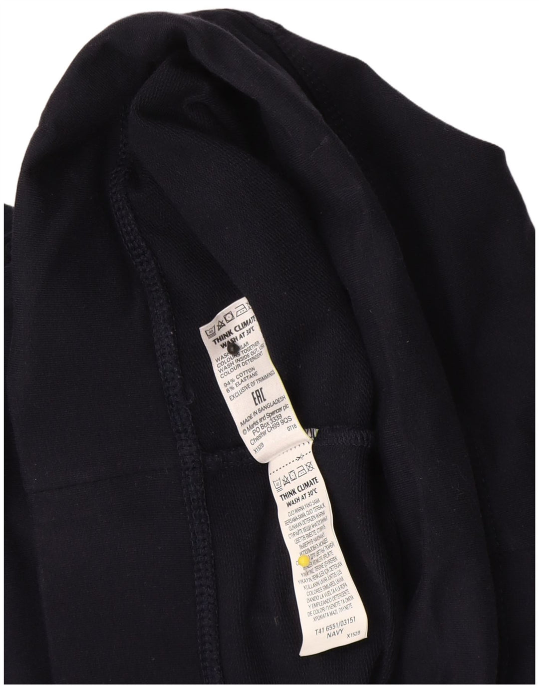 Marks & Spencer Womens Tracksuit Trousers UK 12 Medium Navy Blue Cotton