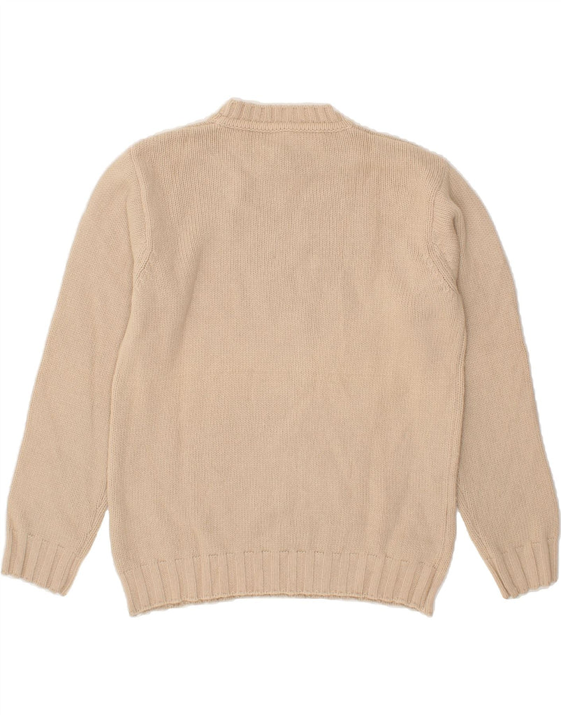 MURPHY & NYE Womens Crew Neck Jumper Sweater UK 14 Medium Beige Wool Vintage Murphy & Nye and Second-Hand Murphy & Nye from Messina Hembry 