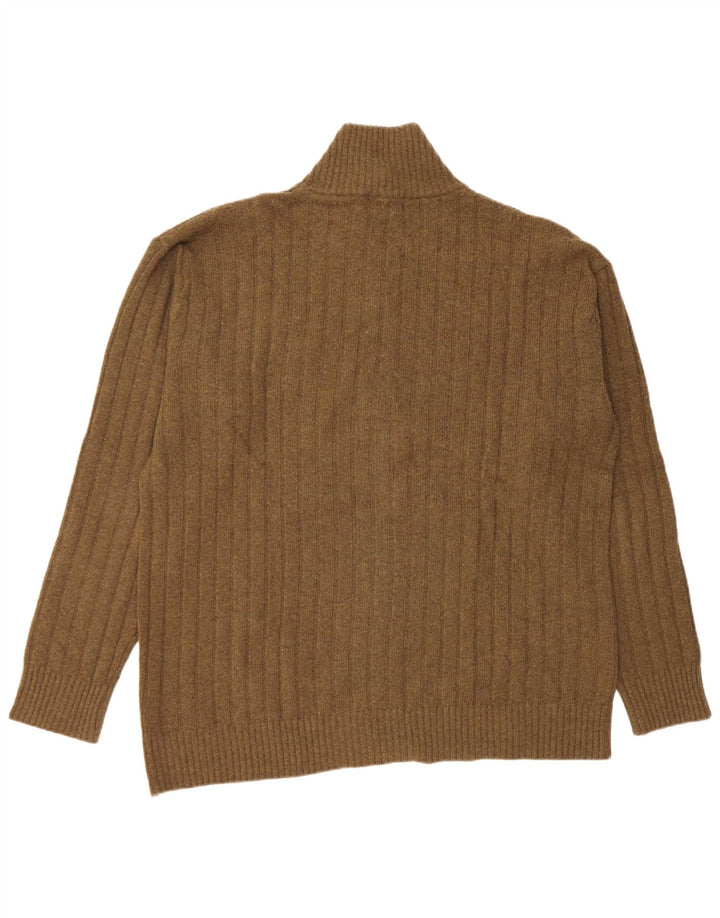 Kappa Mens Cardigan Sweater 2XL Khaki Wool