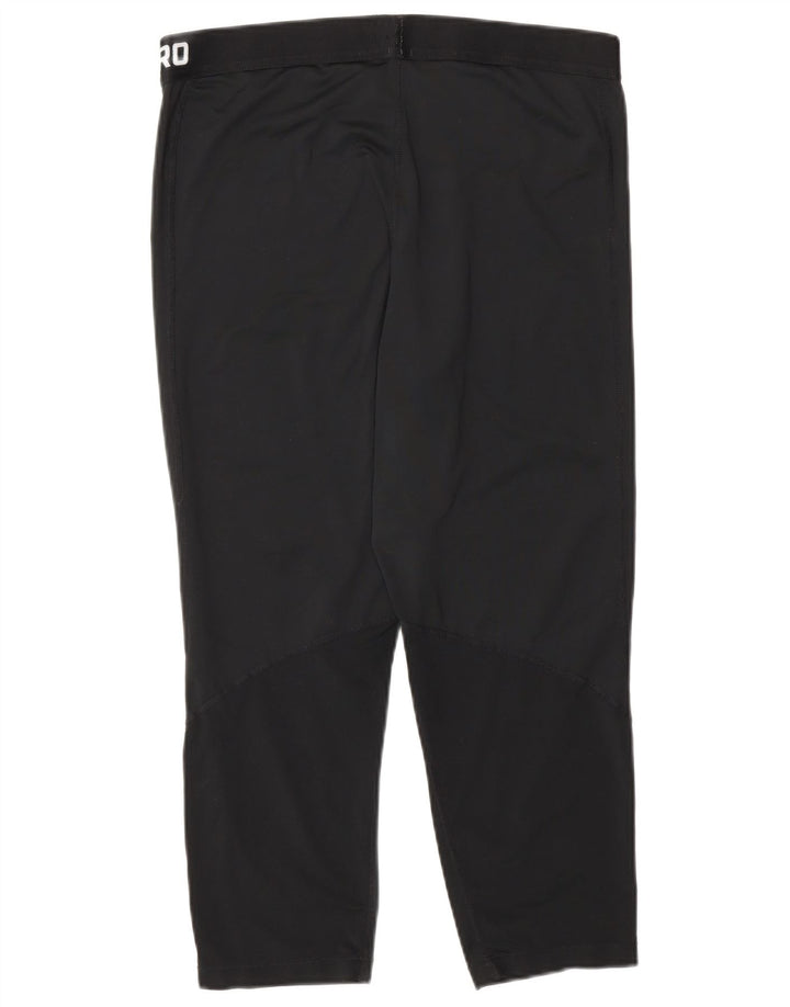 NIKE Womens Graphic Capri Tracksuit Trousers UK 18 XL  Black Polyester