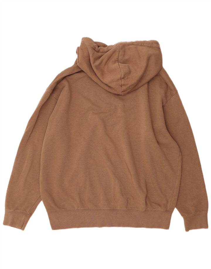 NIKE Womens Oversized Hoodie Jumper UK 10 Small Brown Cotton