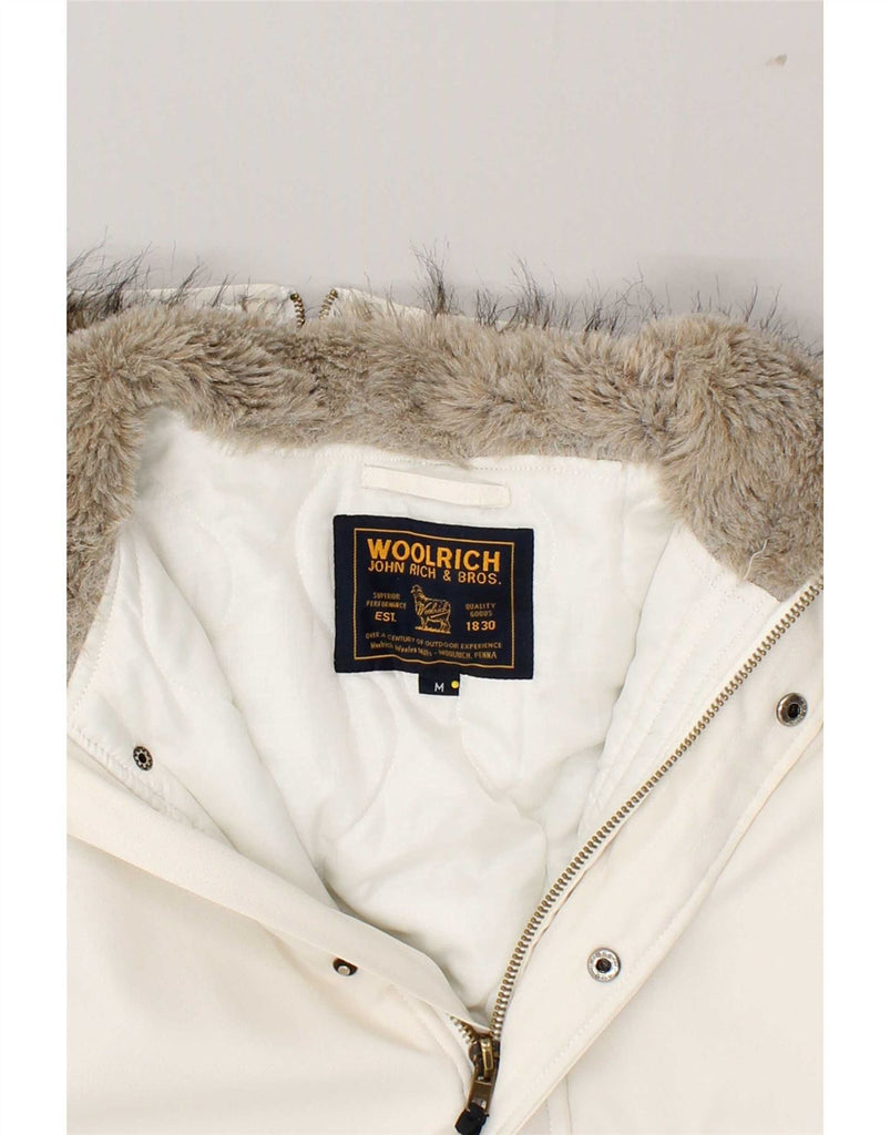 WOOLRICH Mens Hooded Padded Jacket UK 38 Medium White Vintage Woolrich and Second-Hand Woolrich from Messina Hembry 