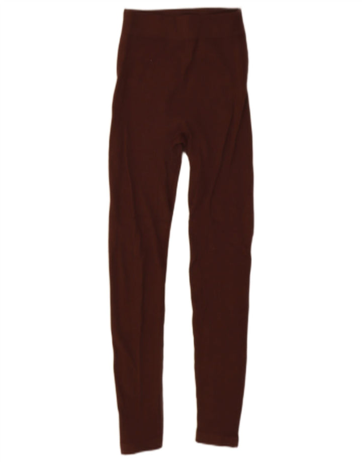 Zara Womens Leggings UK 4 XS Brown Nylon