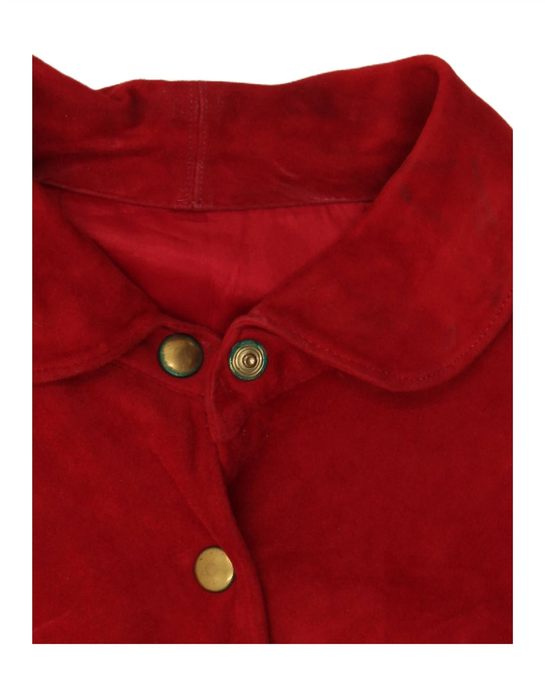 VINTAGE Womens Suede 2 Piece Skirt Set UK 14 Medium W30 Red Leather