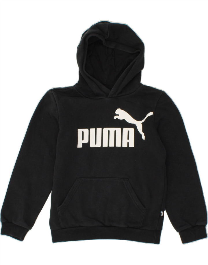 PUMA Boys Graphic Zip Hoodie Sweater 9-10 Years Black Cotton Vintage Puma and Second-Hand Puma from Messina Hembry 