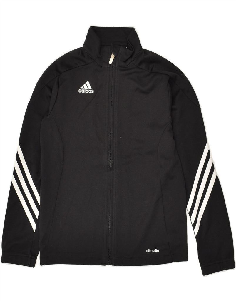 ADIDAS Boys Climalite Tracksuit Top Jacket 9-10 Years Black Polyester | Vintage Adidas | Thrift | Second-Hand Adidas | Used Clothing | Messina Hembry 