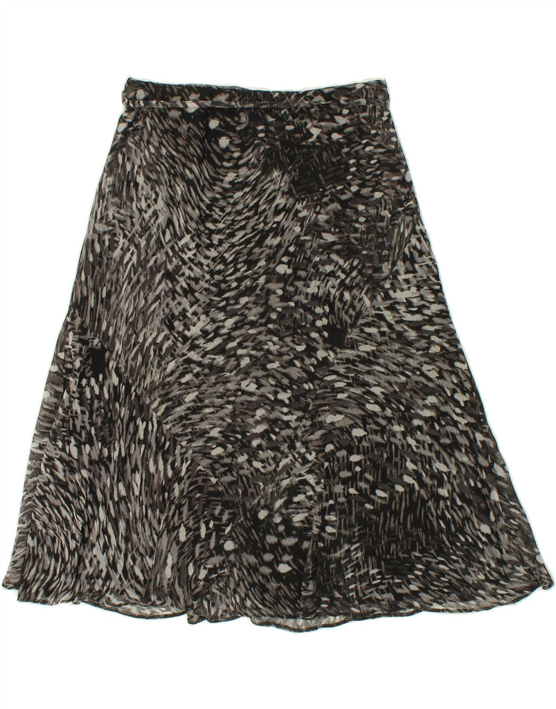 CANDA Womens A-Line Skirt EU 42 Large W30  Grey Animal Print Polyester Vintage Canda and Second-Hand Canda from Messina Hembry 