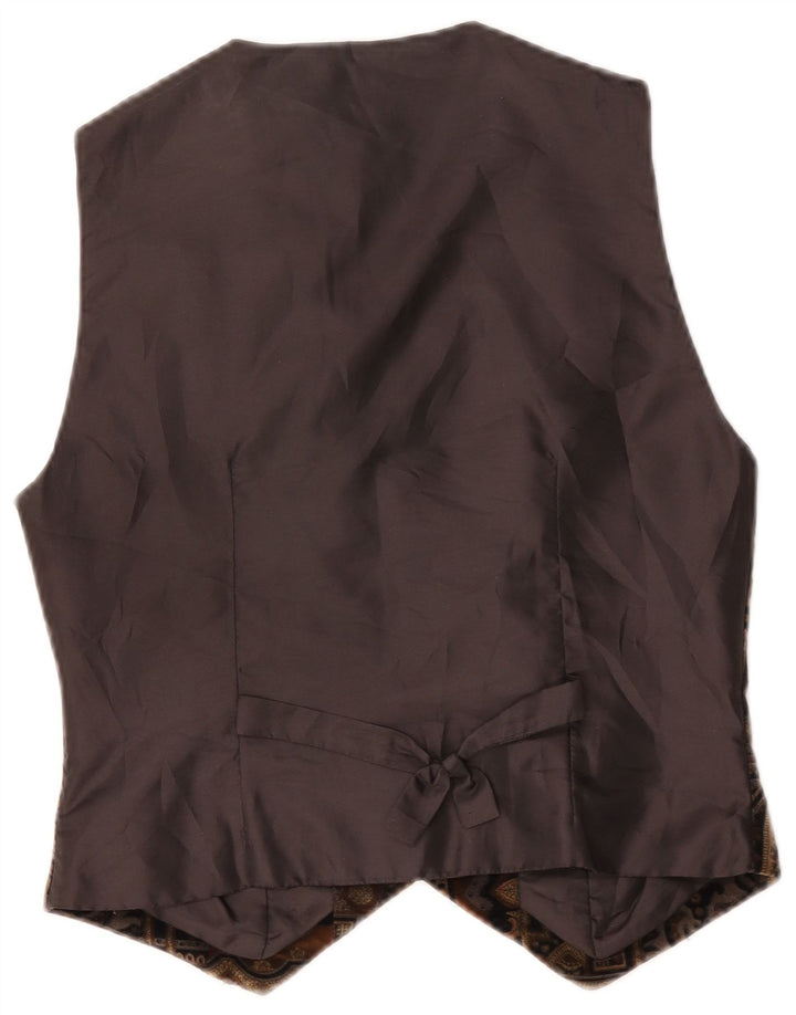 Abel Womens Velvet Waistcoat IT 42 Medium Brown Paisley