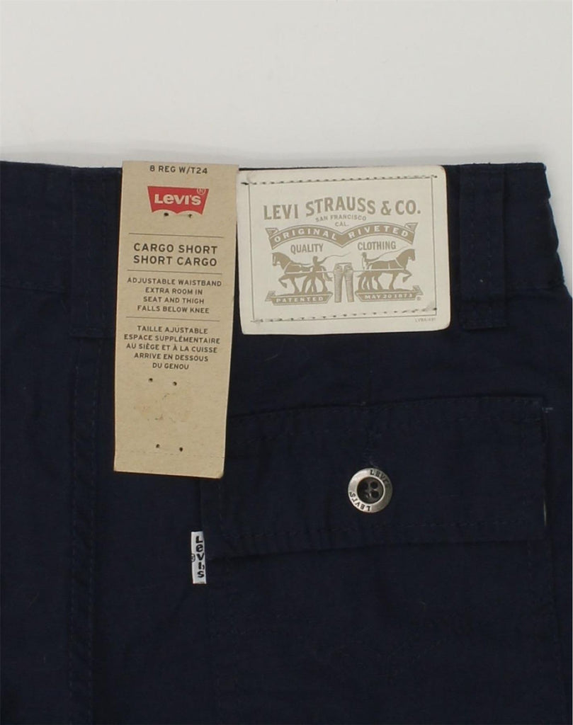 LEVI'S Boys Cargo Shorts 7-8 Years W24 Navy Blue Cotton | Vintage Levi's | Thrift | Second-Hand Levi's | Used Clothing | Messina Hembry 