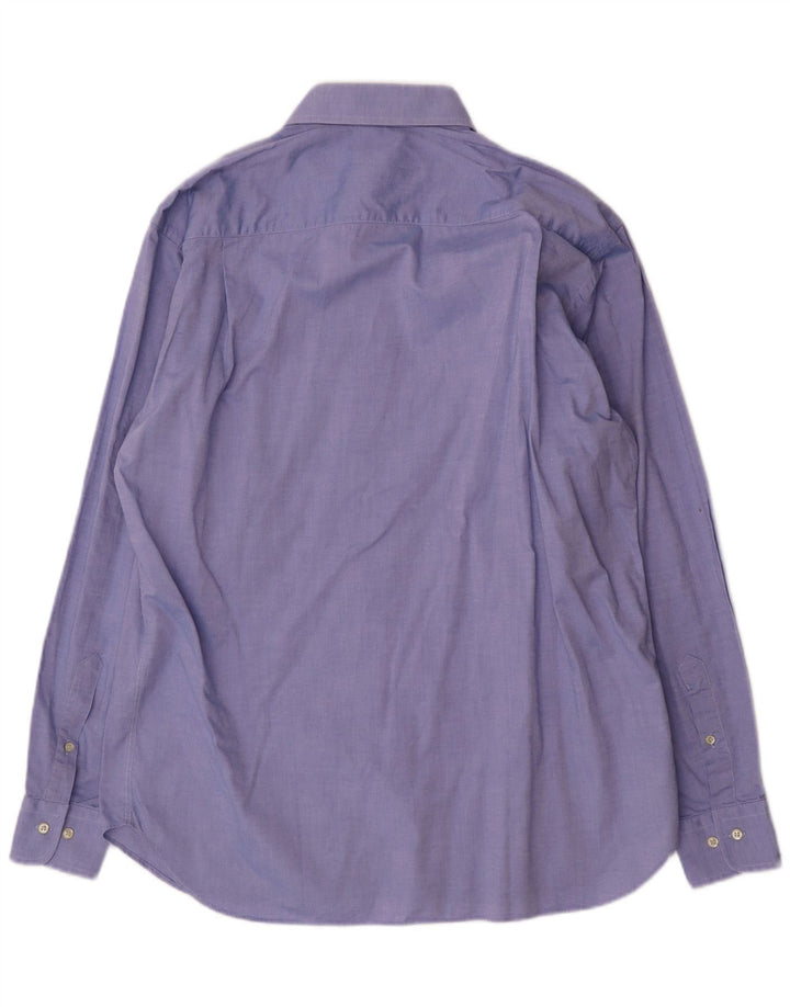 Trussardi Mens Shirt Size 43 17 XL Blue Cotton