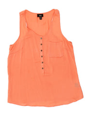 MOSSIMO Womens Sleeveless Blouse Top UK 14 Medium Orange Polyester