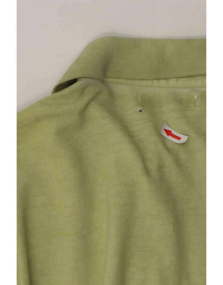 BEST COMPANY Mens Graphic Polo Shirt Medium Green Cotton