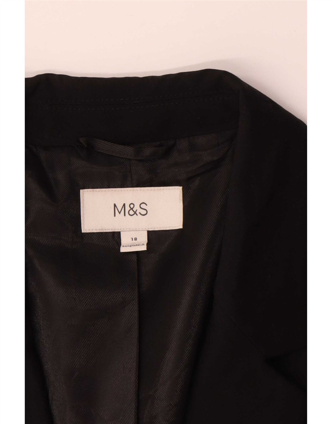 Marks & Spencer Womens 1 Button Blazer Jacket UK 18 XL Black Polyester