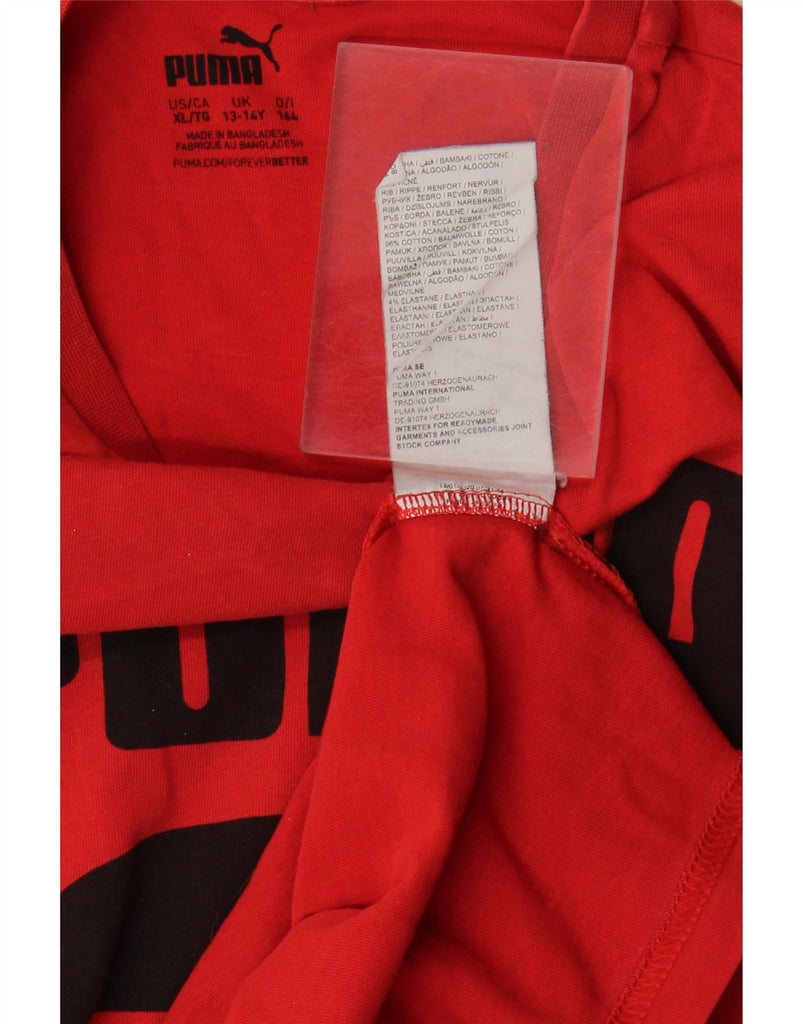 PUMA Boys Graphic T-Shirt Top 13-14 Years Red Cotton Vintage Puma and Second-Hand Puma from Messina Hembry 