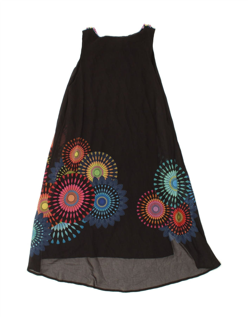 DESIGUAL Womens Graphic Sleeveless Asymmetrical Dress EU 38 Medium Black | Vintage Desigual | Thrift | Second-Hand Desigual | Used Clothing | Messina Hembry 