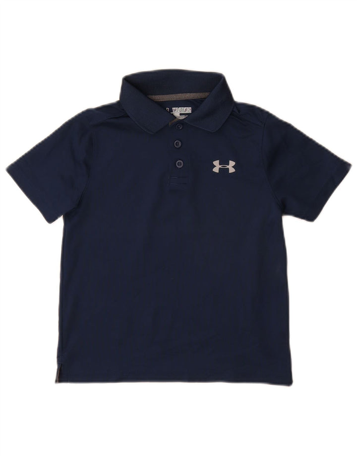 UNDER ARMOUR Boys Heat Gear Polo Shirt 6-7 Years XS Navy Blue