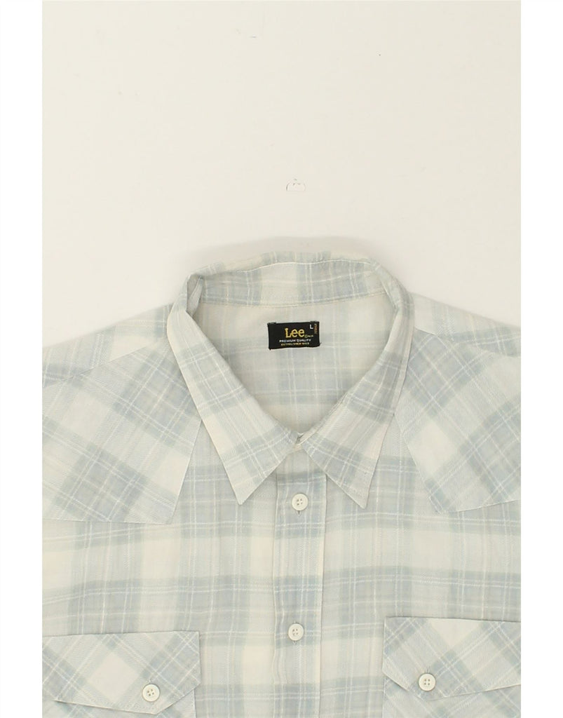 LEE Mens Short Sleeve Shirt Large Grey Check | Vintage Lee | Thrift | Second-Hand Lee | Used Clothing | Messina Hembry 