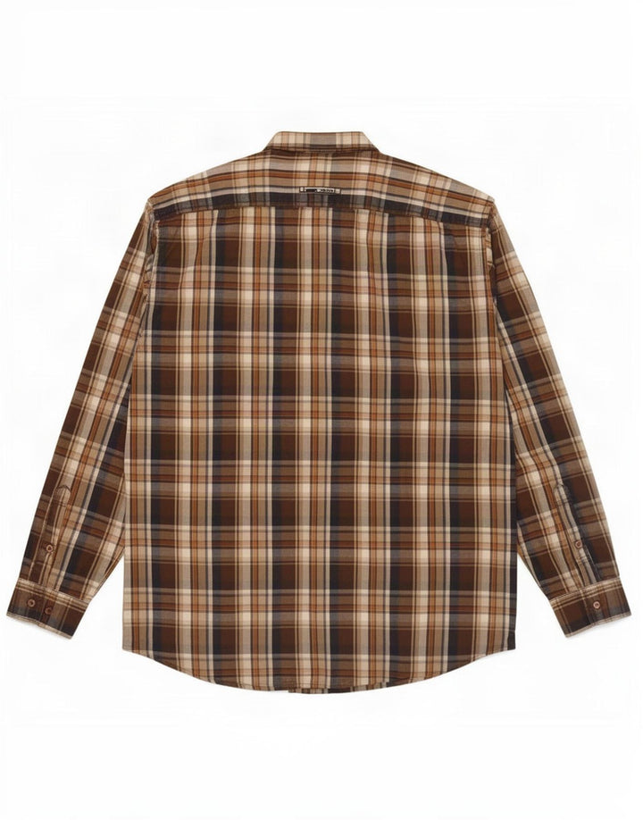 Camel Active Mens Shirt 2XL Brown Check Cotton