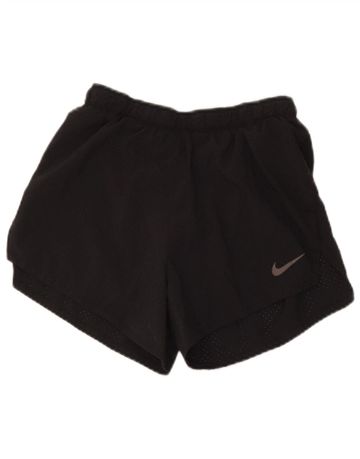 Nike Womens Dri Fit Sport Shorts UK 8 Small Black Polyester