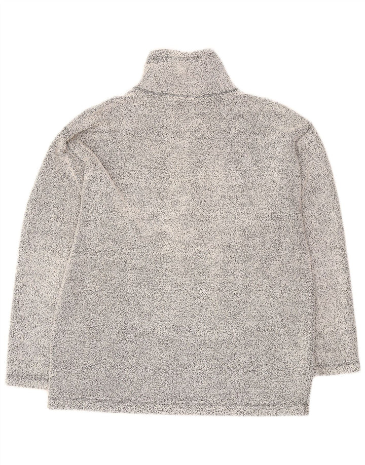 Reebok Mens Zip Neck Top Long Sleeve Medium Grey Flecked