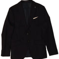 ZARA Mens 2 Button Blazer Jacket Size 40 Medium Navy Blue Polyester