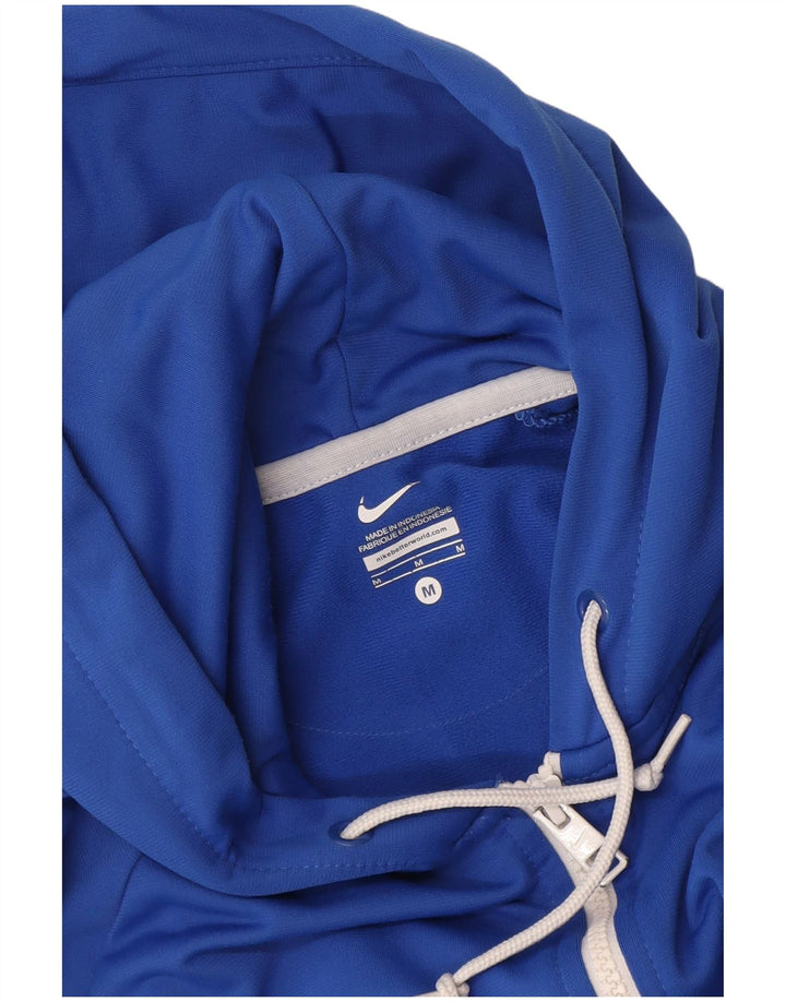Nike Womens Zip Hoodie Sweater UK 14 Medium Blue