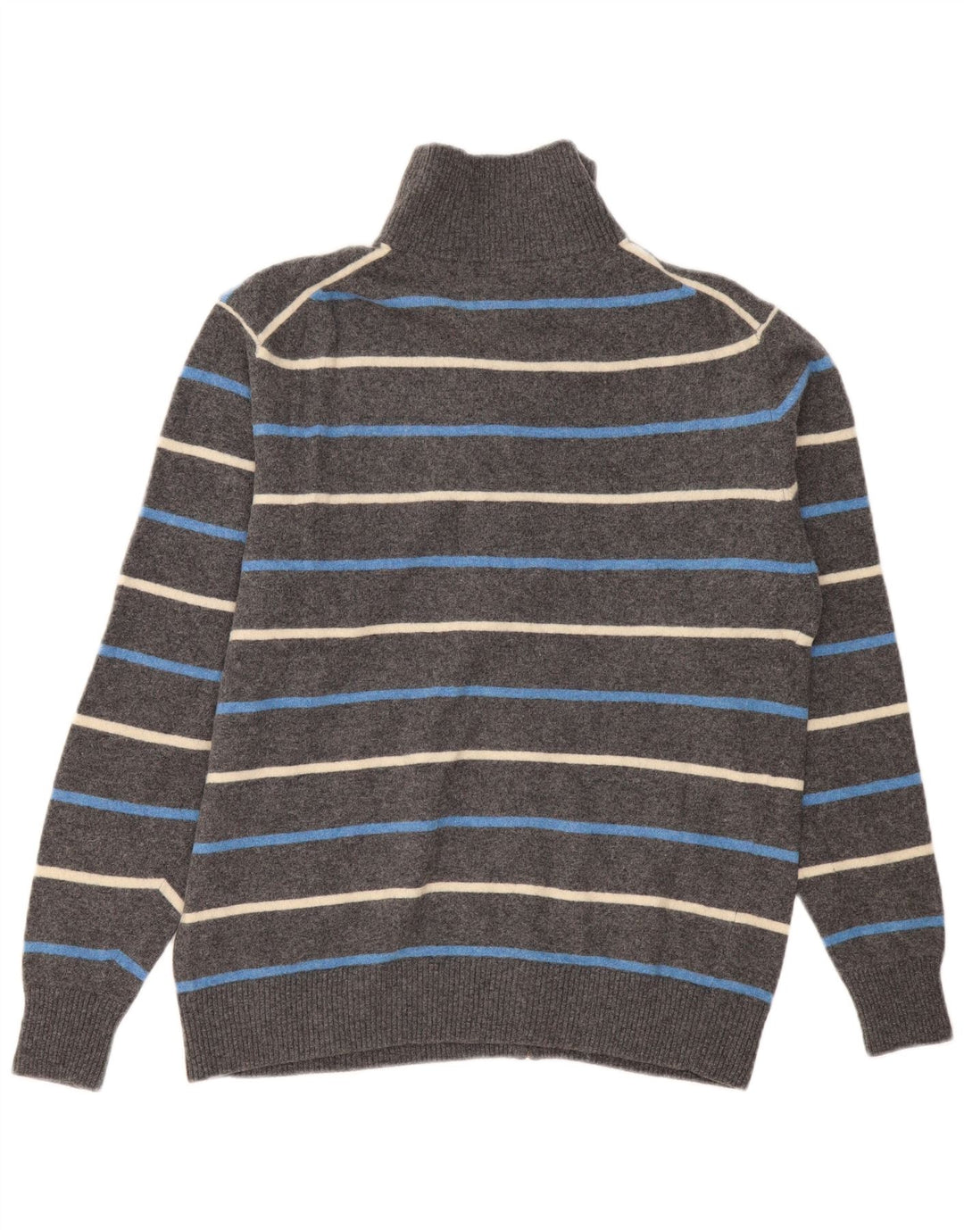 Kappa Mens Cardigan Sweater 2XL Grey Striped Wool