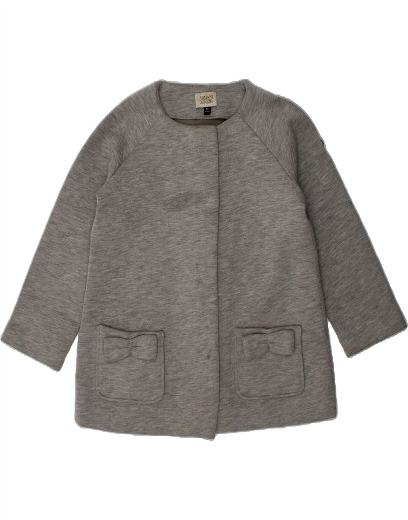 ARMANI JUNIOR Girls Cardigan Sweater 4-5 Years Grey Cotton | Vintage Armani Junior | Thrift | Second-Hand Armani Junior | Used Clothing | Messina Hembry 