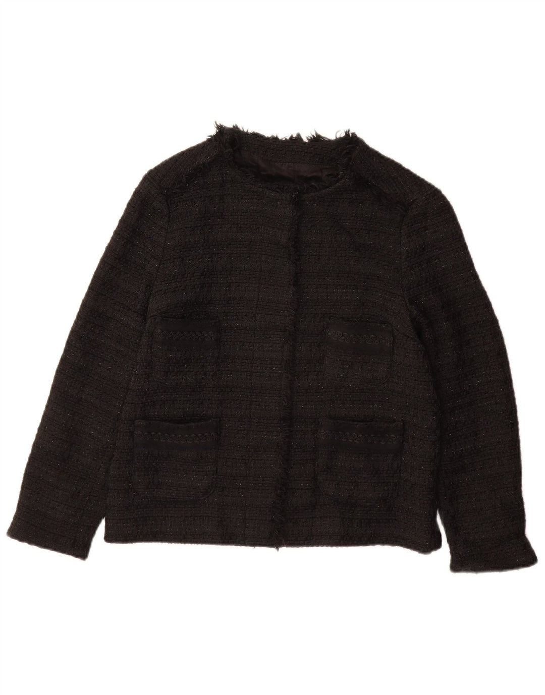 ZARA Womens Blazer Jacket UK 12 Medium Black