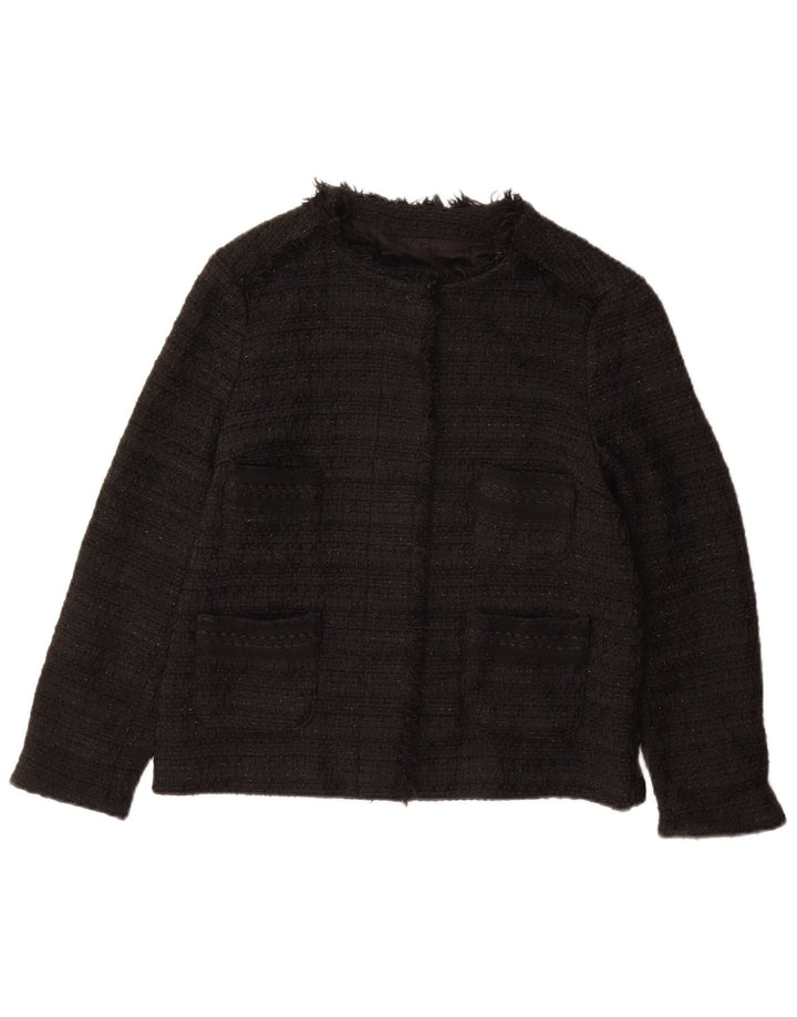 ZARA Womens Blazer Jacket UK 12 Medium Black