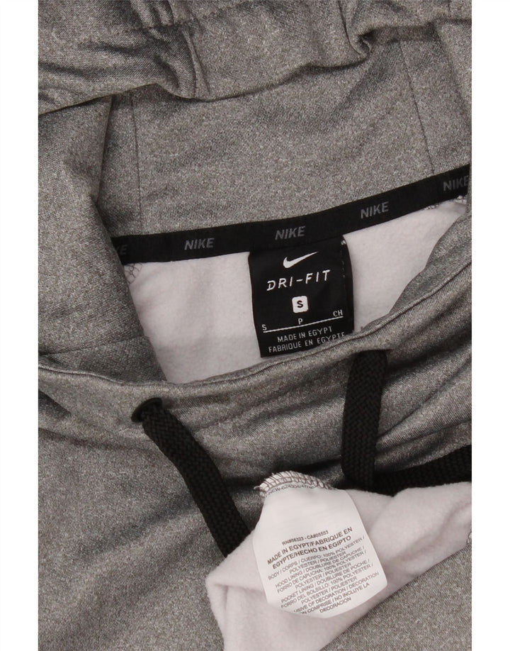 Nike Mens Dri Fit Hoodie Jumper Small Grey Polyester