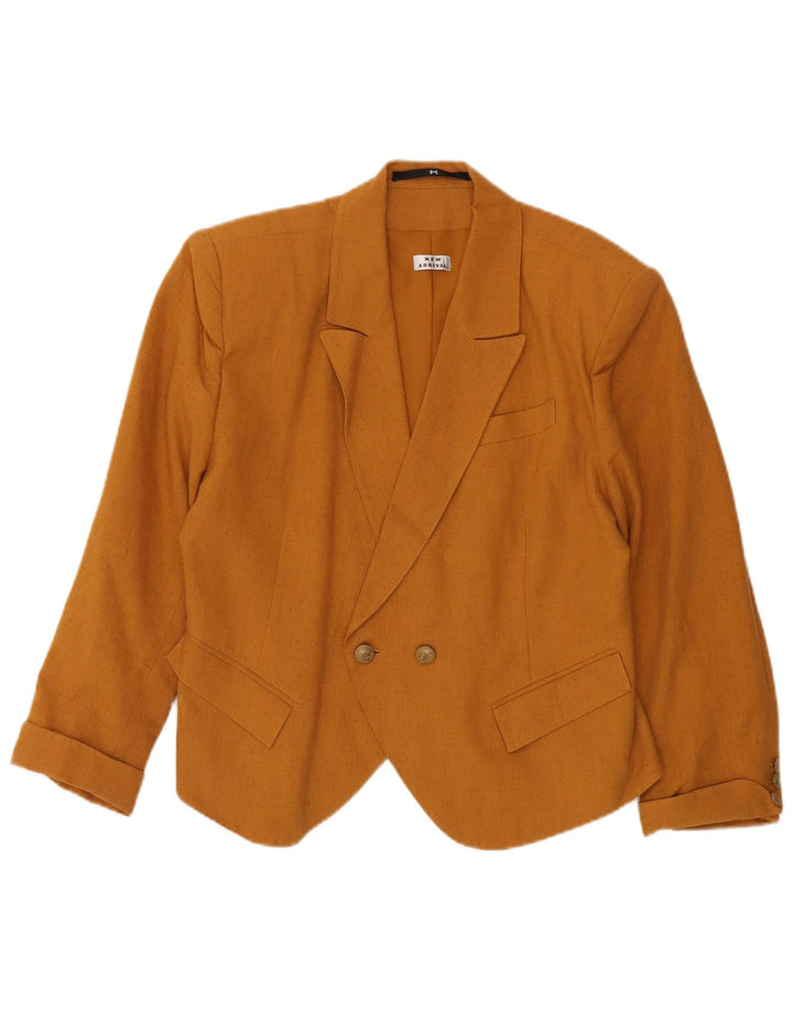 New Arrival Womens Double Breasted Blazer Jacket UK 14 Medium Beige Wool