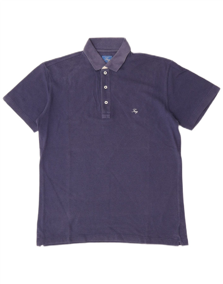 Fay Mens Polo Shirt Small Navy Blue Cotton