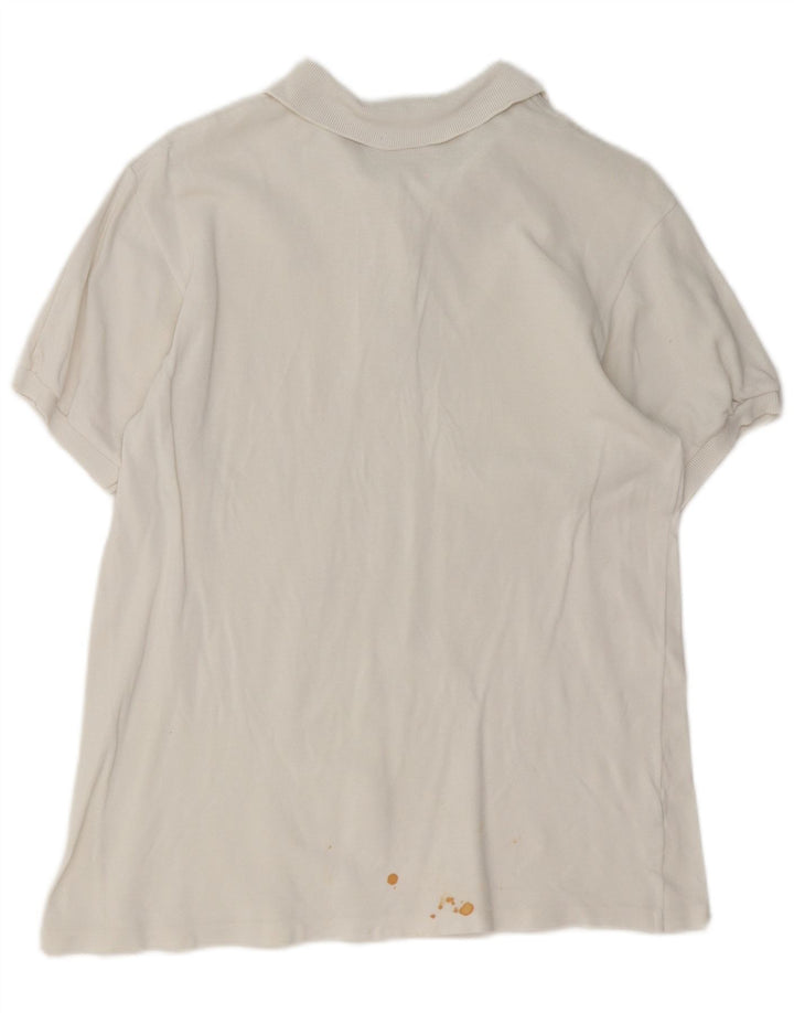 Lacoste Womens Polo Shirt Size 46 XL White Cotton