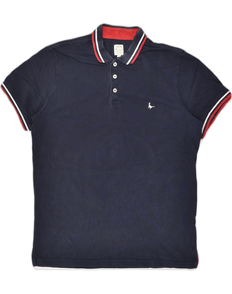 JACK WILLS Mens Polo Shirt Medium Navy Blue Cotton | Vintage Jack Wills | Thrift | Second-Hand Jack Wills | Used Clothing | Messina Hembry 