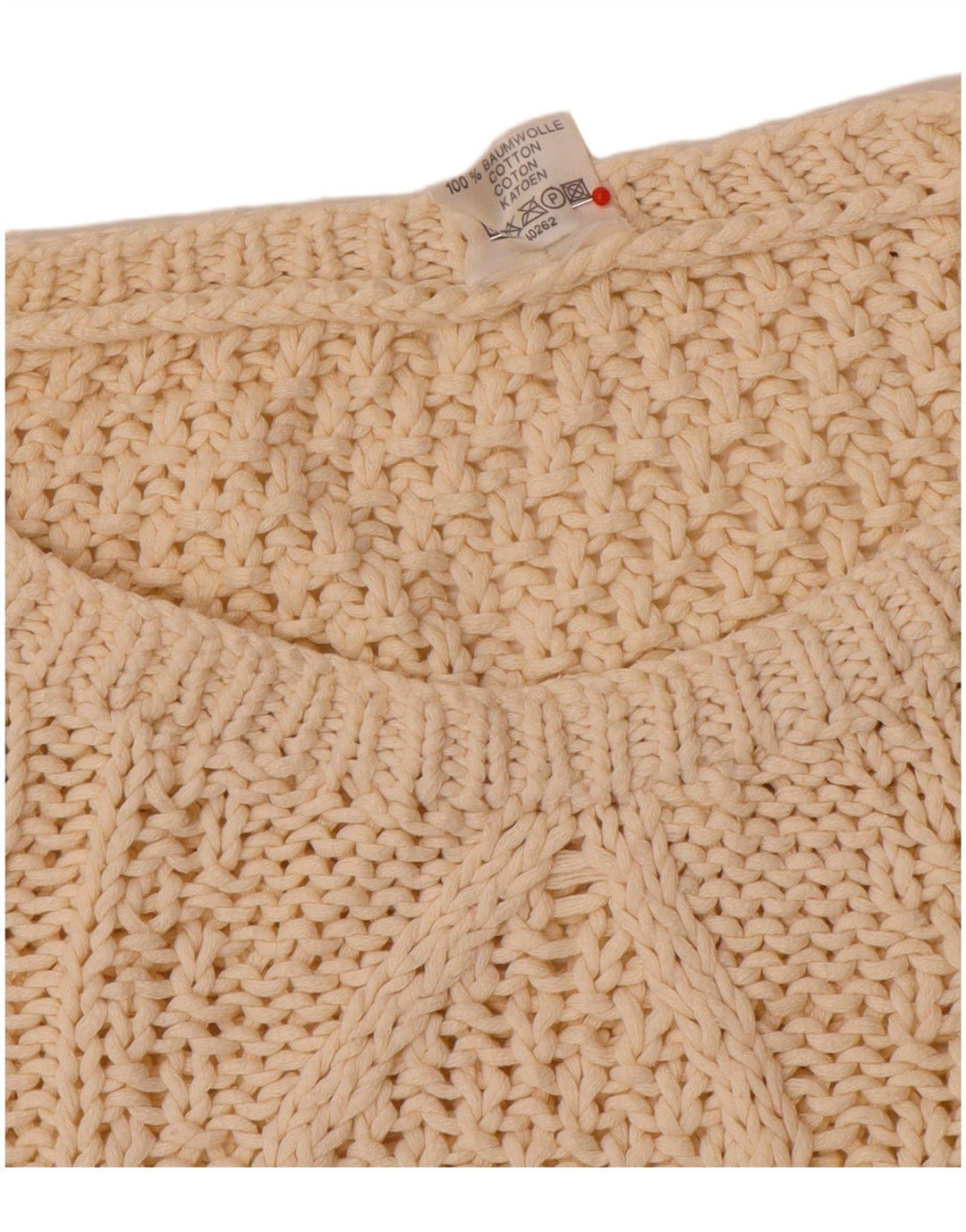 Vintage Womens Oversized Boat Neck Jumper Sweater EU 36/38 Small Off White