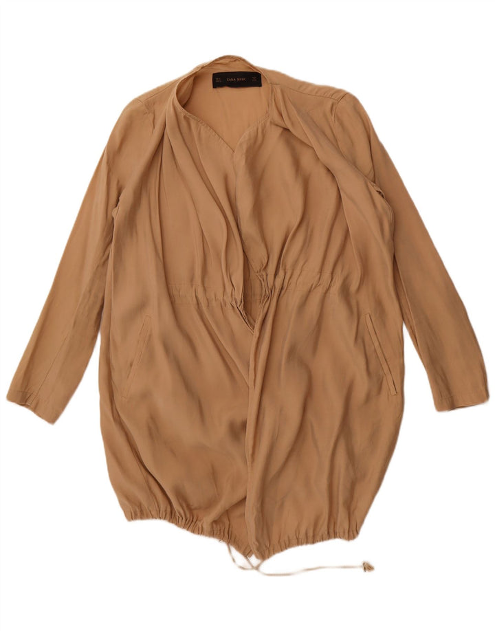 Zara Womens Overcoat UK 10 Small Beige Modal