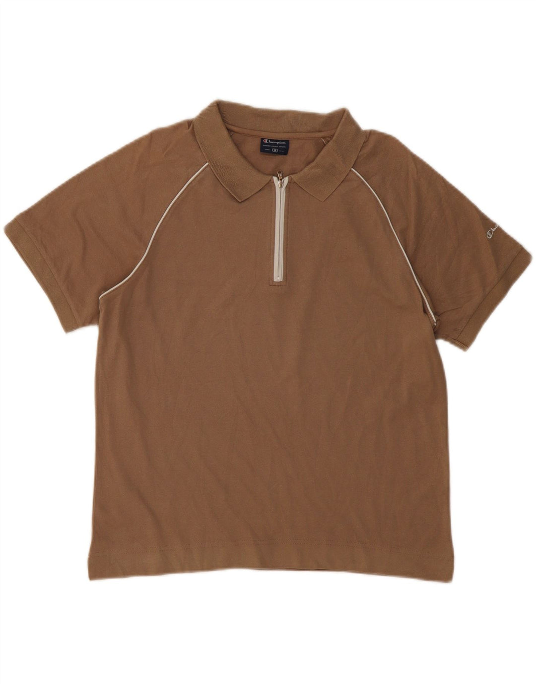 Champion Womens Polo Shirt UK 14 Medium Brown