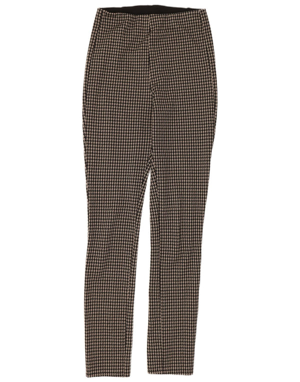 Zara Womens Leggings UK 14 Medium Black Houndstooth