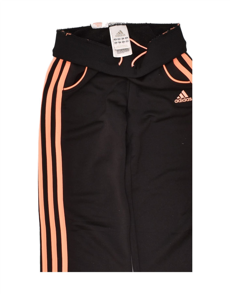 ADIDAS Girls Tracksuit Trousers 7-8 Years Black Polyester | Vintage Adidas | Thrift | Second-Hand Adidas | Used Clothing | Messina Hembry 